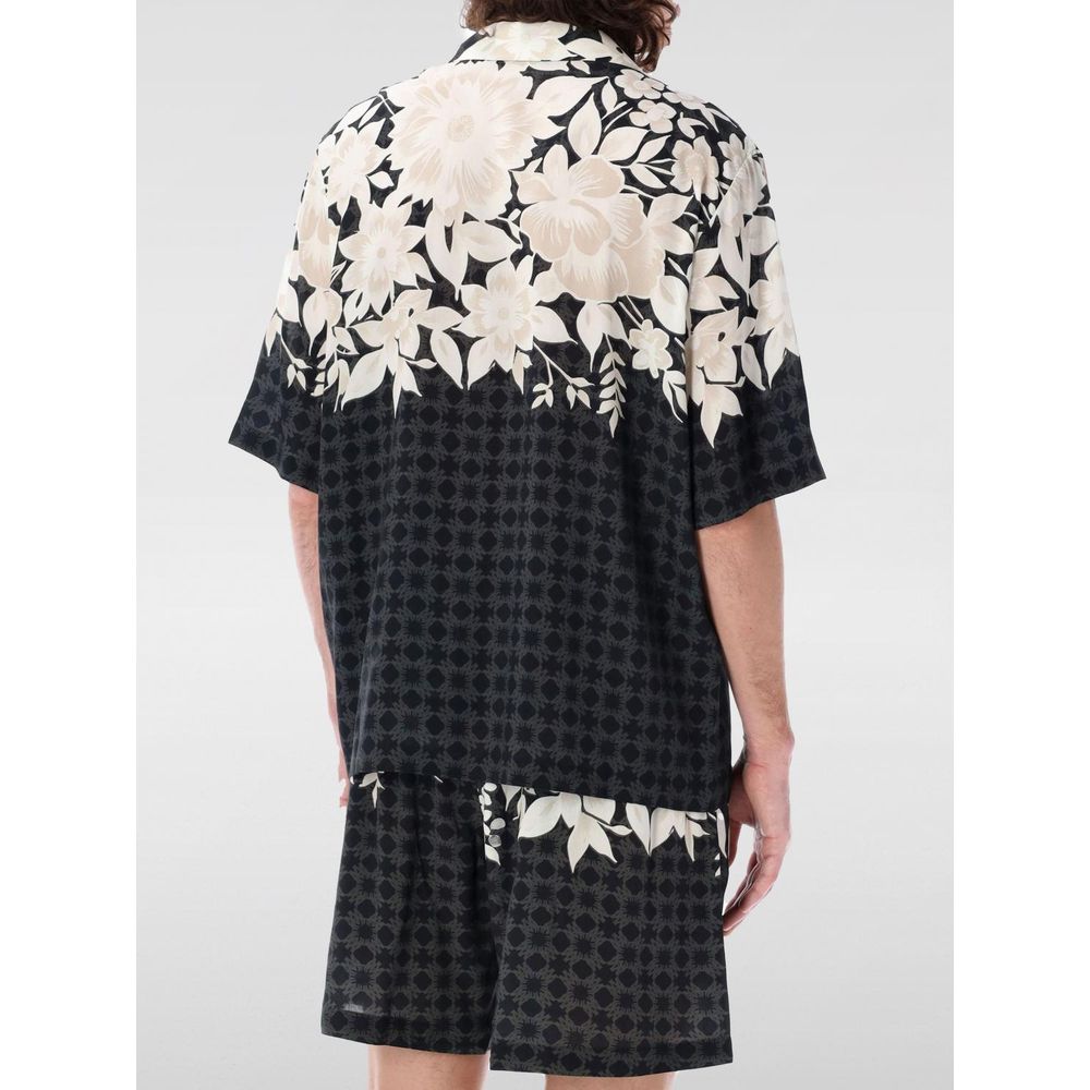Amiri Black Silk Pattern Shirt - Image 2