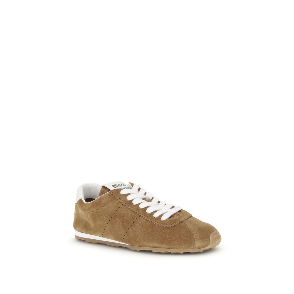 Miu Miu Brown Calf Leather Bos Taurus Athletic Sneakers - Image 2