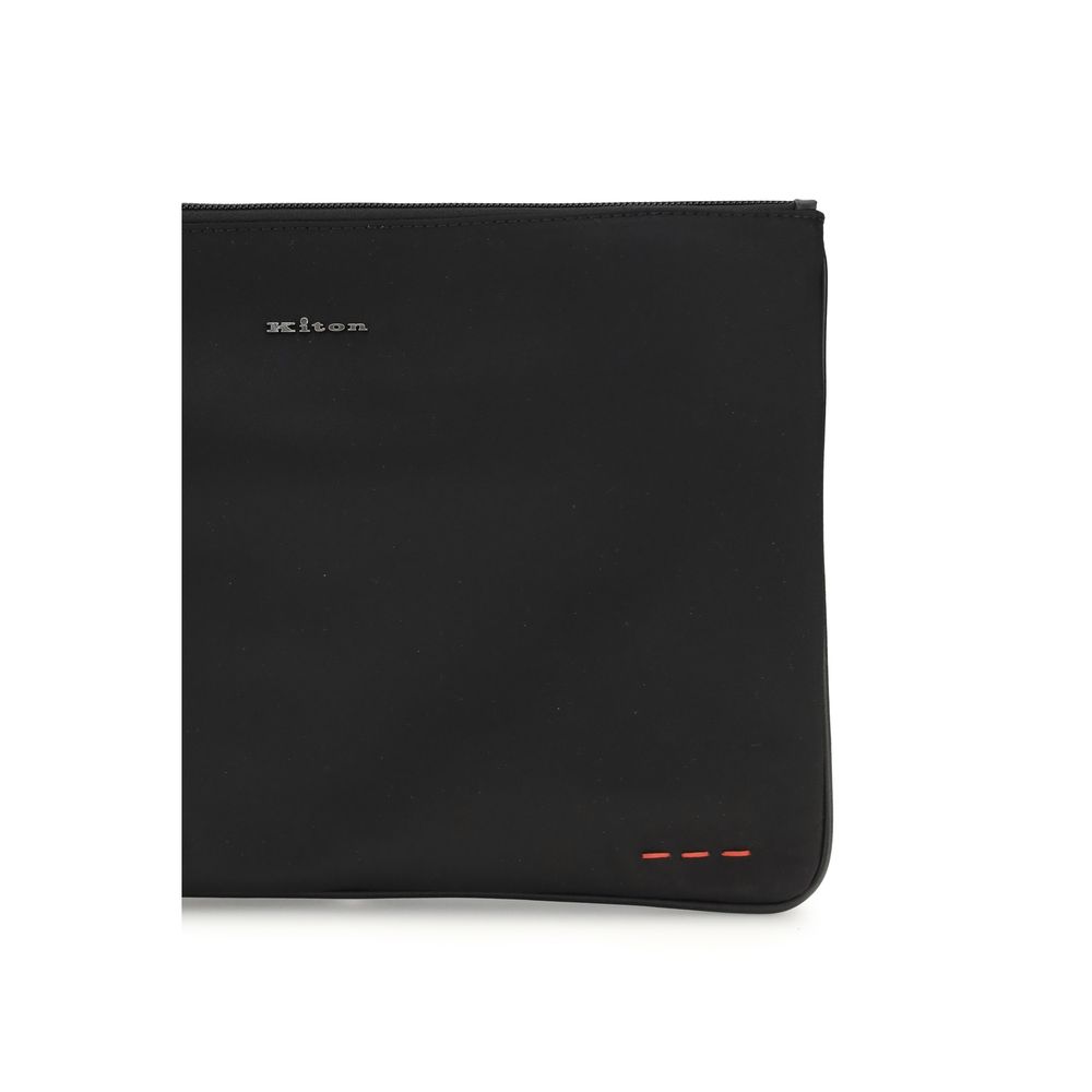 Kiton Black Nylon Clutch Bag - Image 3