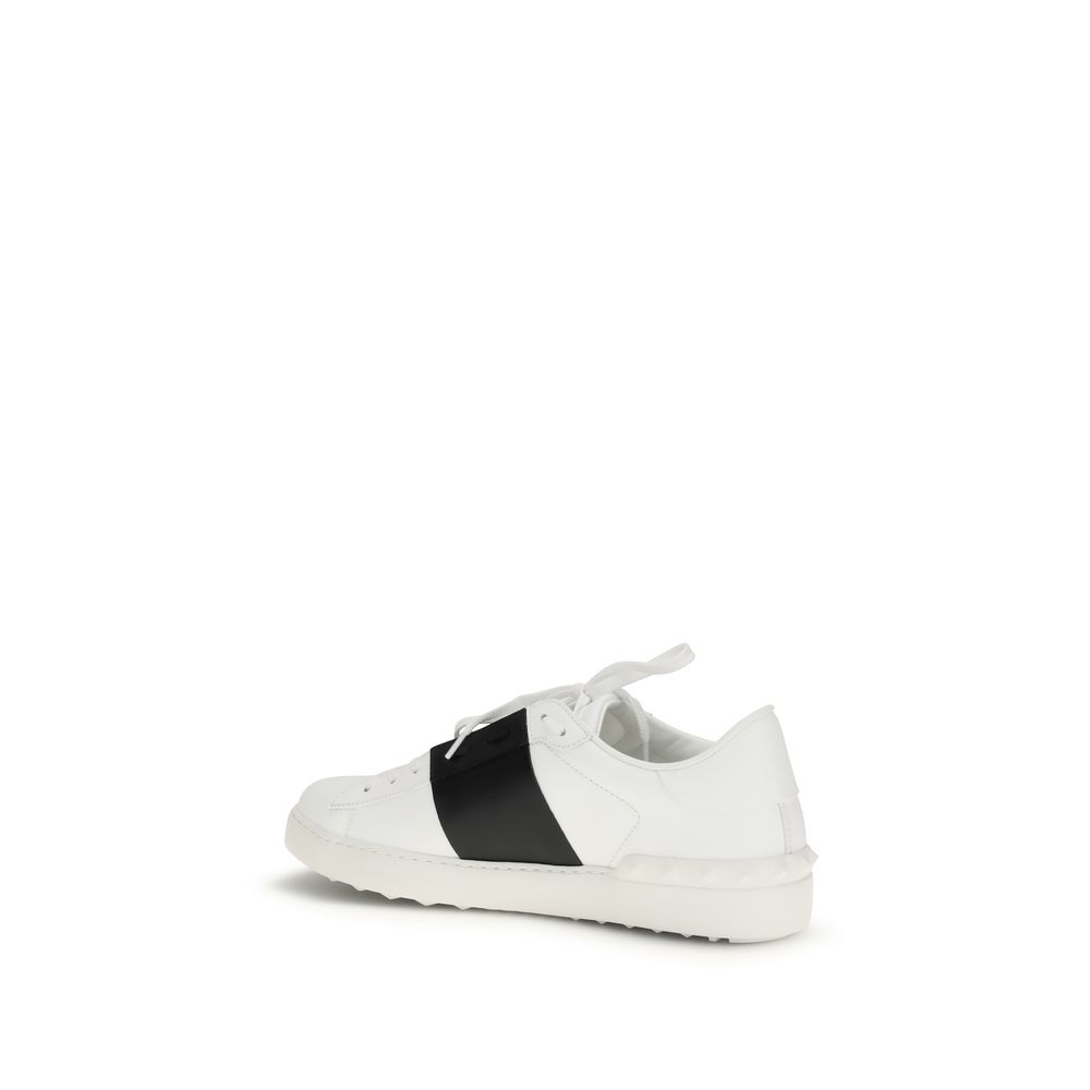 Valentino Garavani White Calf Leather Bos Taurus Low Top Sneakers - Image 3