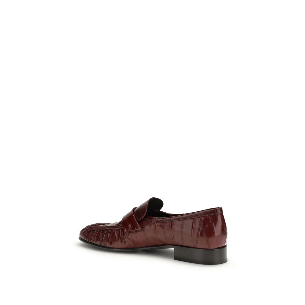The Row Bordeaux Calf Leather Bos Taurus Slip-On Loafers - Image 3