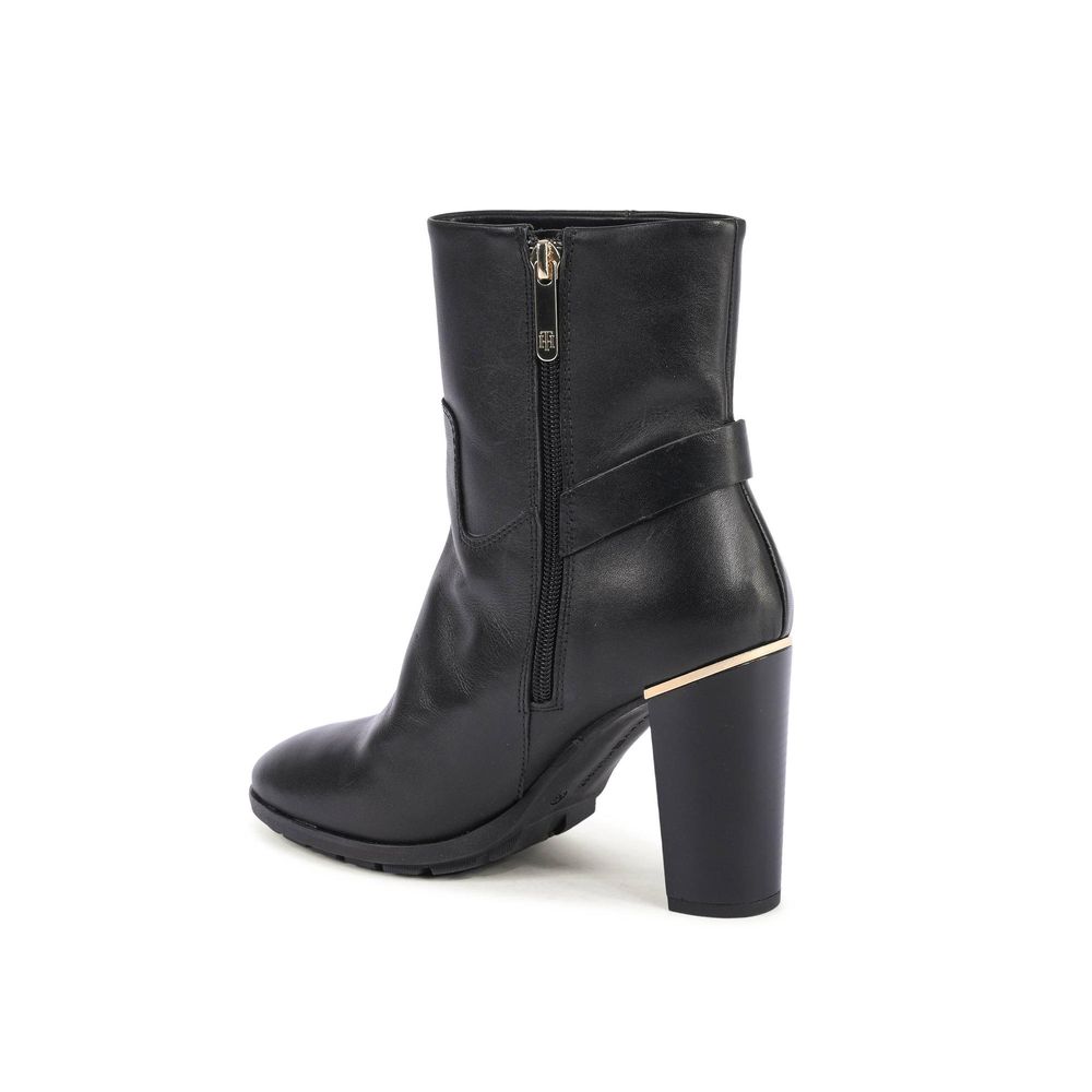 Tommy Hilfiger Black Leather Ankle Boots - Image 3