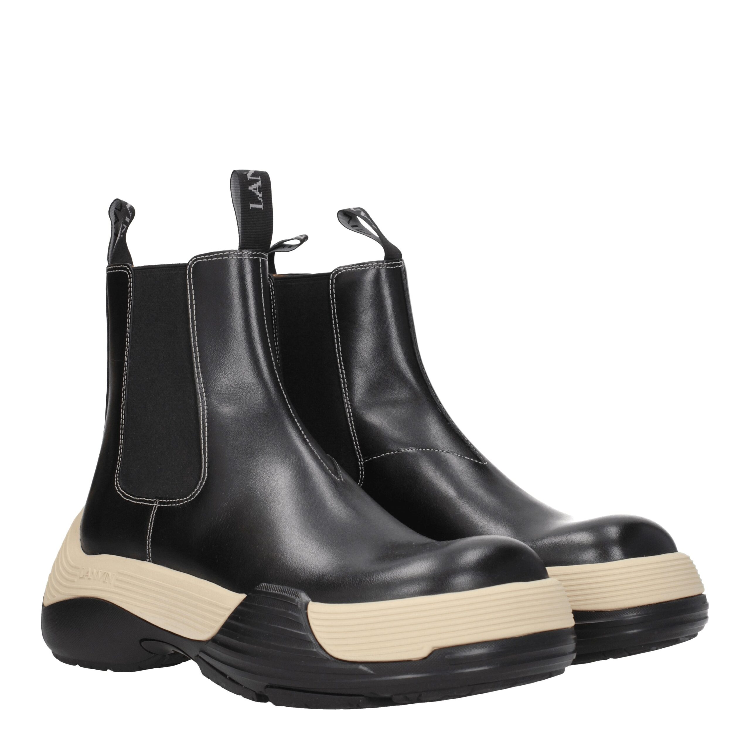Lanvin Black Leather Ankle Boots - Image 2