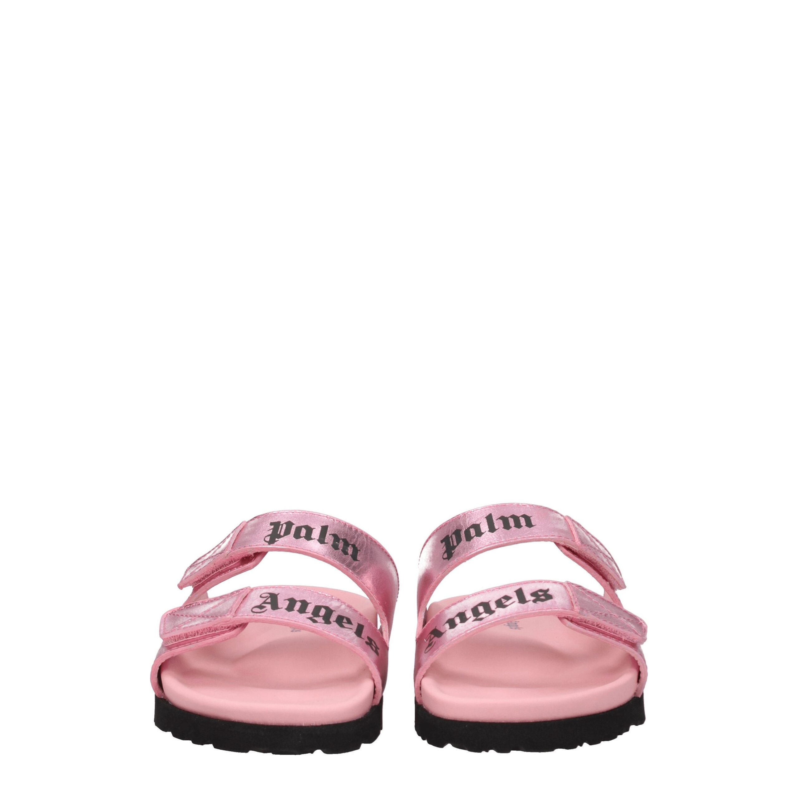 Palm Angels Pink Leather Slippers - Image 3