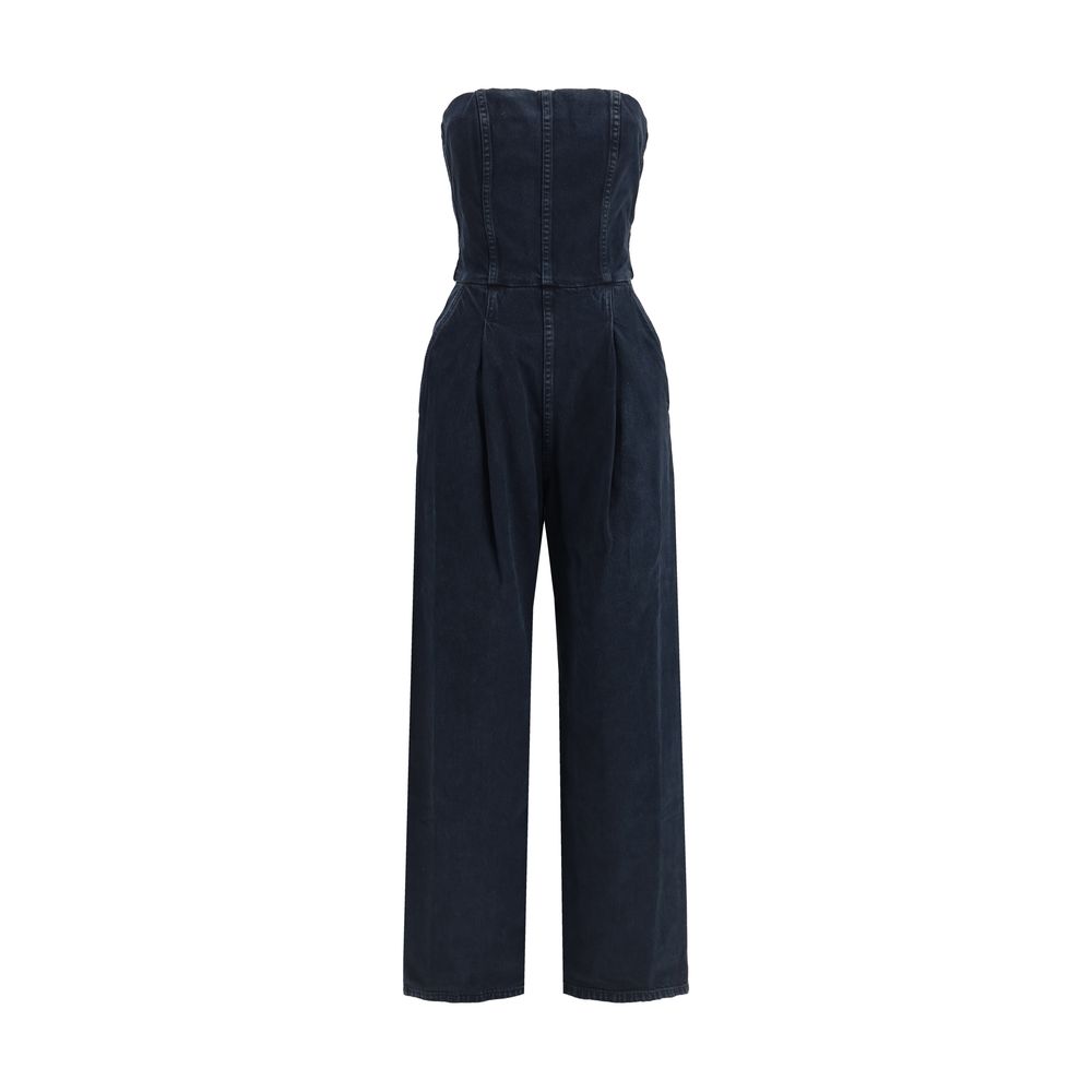 Agolde Blue Cotton Jumpsuit