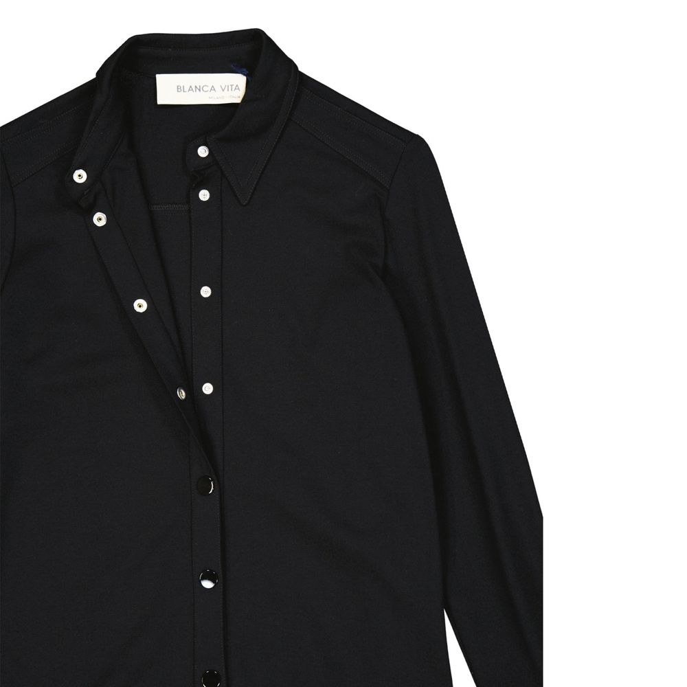 BLANCA VITA Black Elastane Casual Dress - Image 3