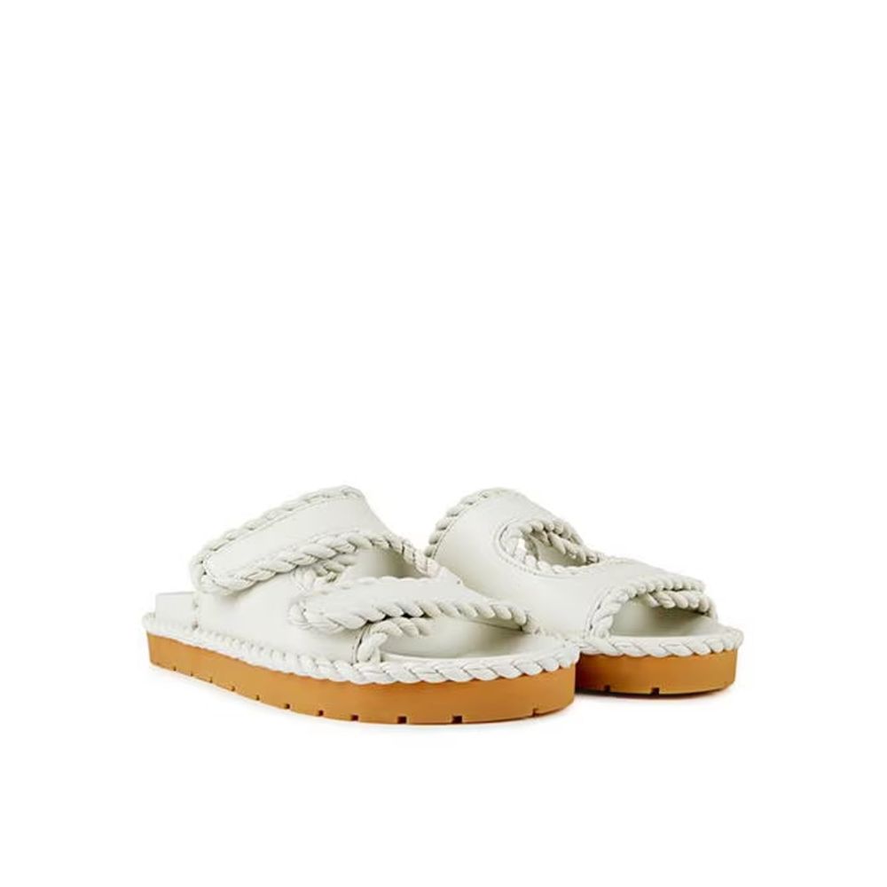 Bottega Veneta White Lamb Leather Sandals - Image 2