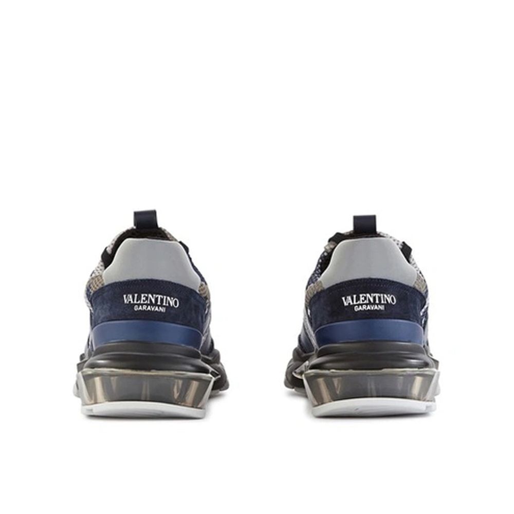 Valentino Garavani Blue Fabric Athletic Sneakers - Image 3