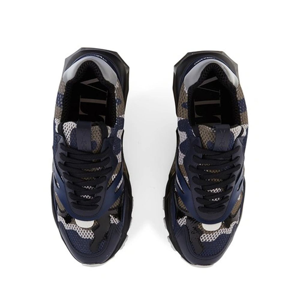Valentino Garavani Blue Fabric Athletic Sneakers - Image 4