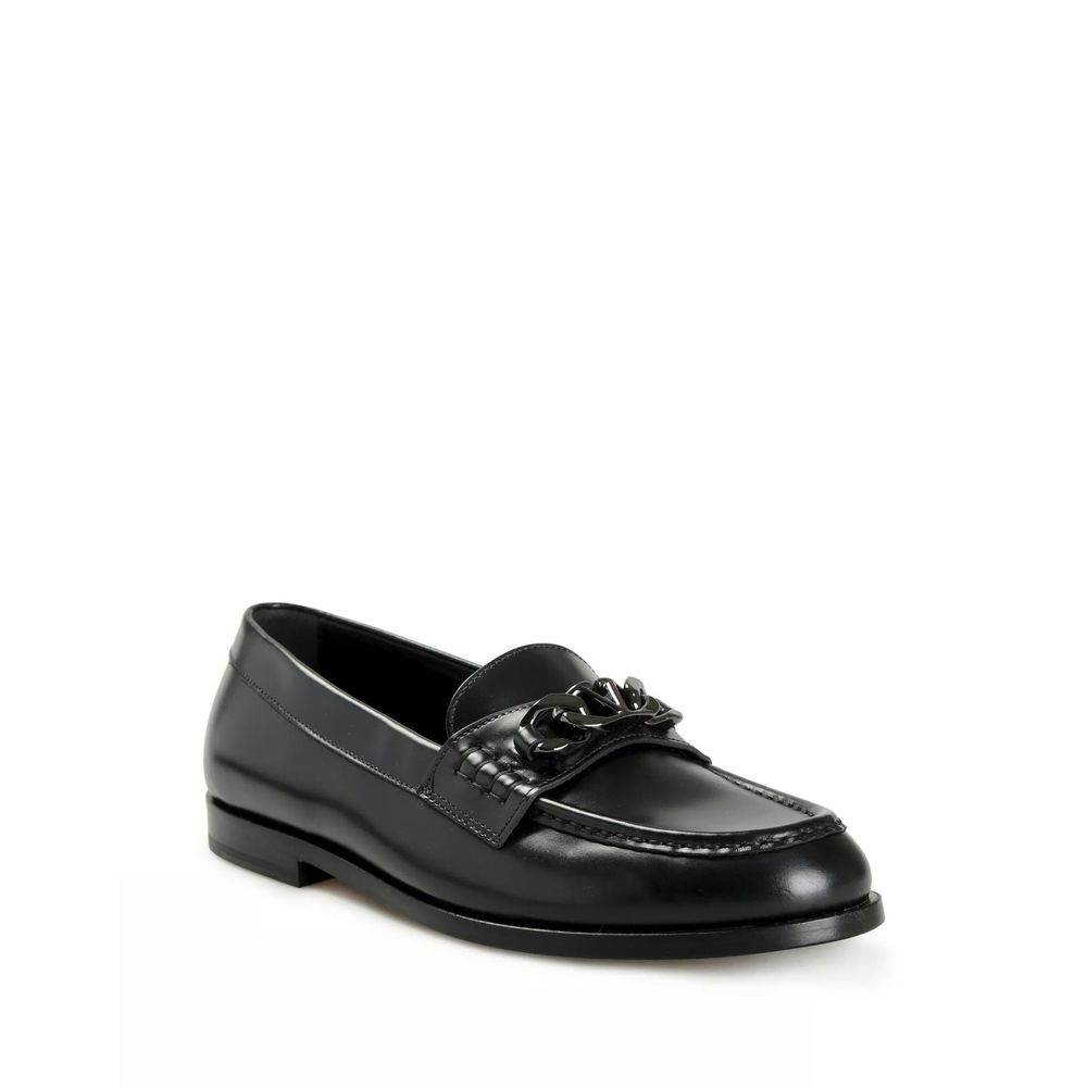 Valentino Garavani Black Leather Slip-On Loafers - Image 2
