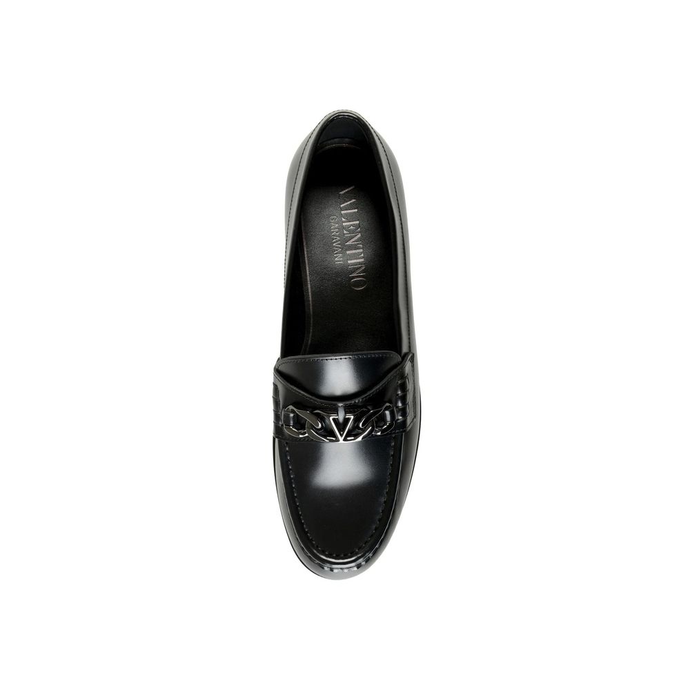 Valentino Garavani Black Leather Slip-On Loafers - Image 3