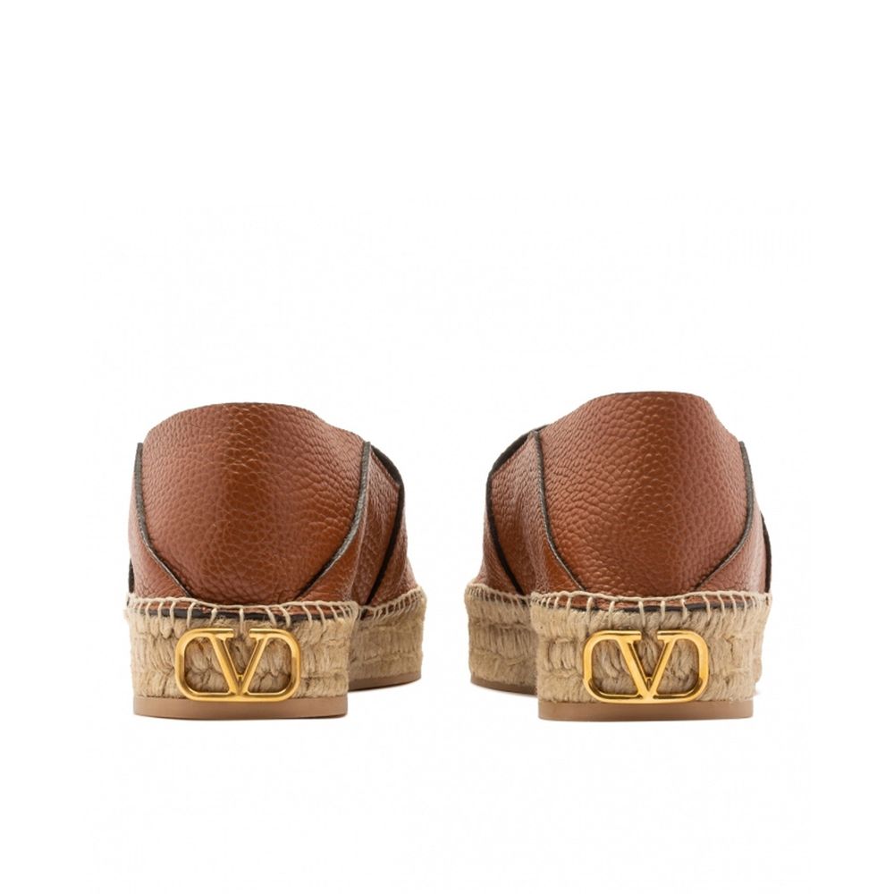 Valentino Garavani Brown Calfskin Espadrilles - Image 4