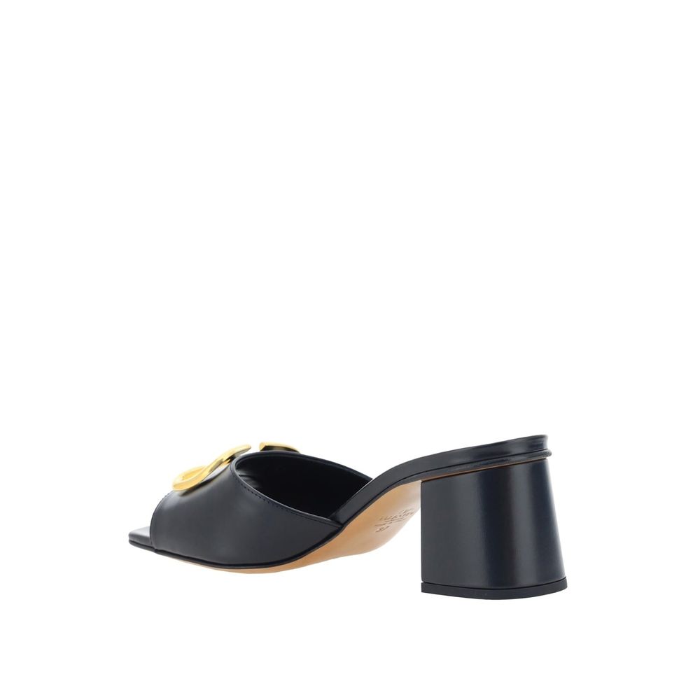 Valentino Garavani Black Calfskin Flat Sandals - Image 3