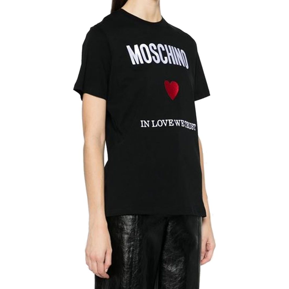 Moschino Couture Black Cotton T-Shirt - Image 2