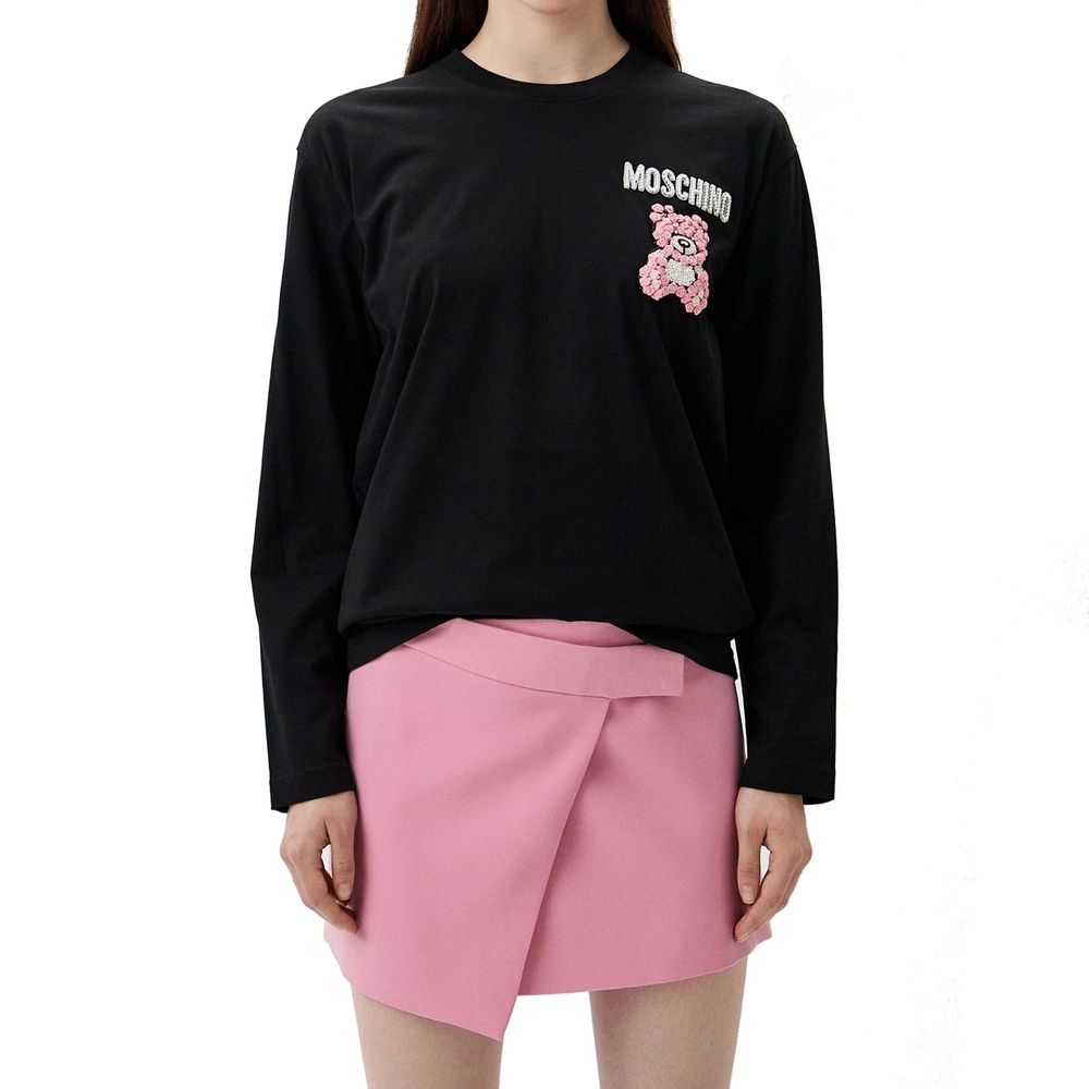 Moschino Couture Black Cotton T-Shirt - Image 2