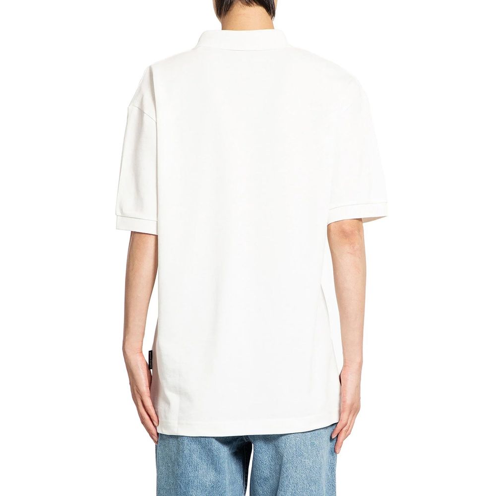 Palm Angels White Cotton Polo Shirt - Image 3