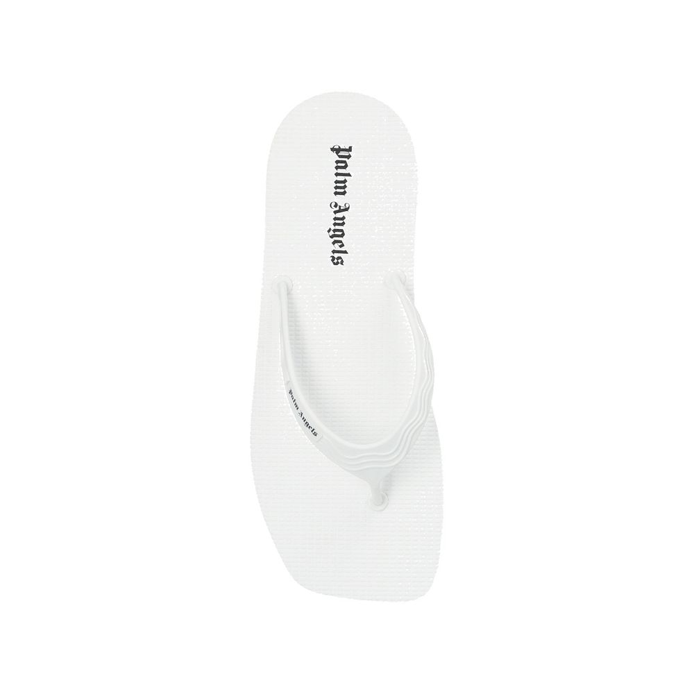 Palm Angels White Rubber Slides - Image 4