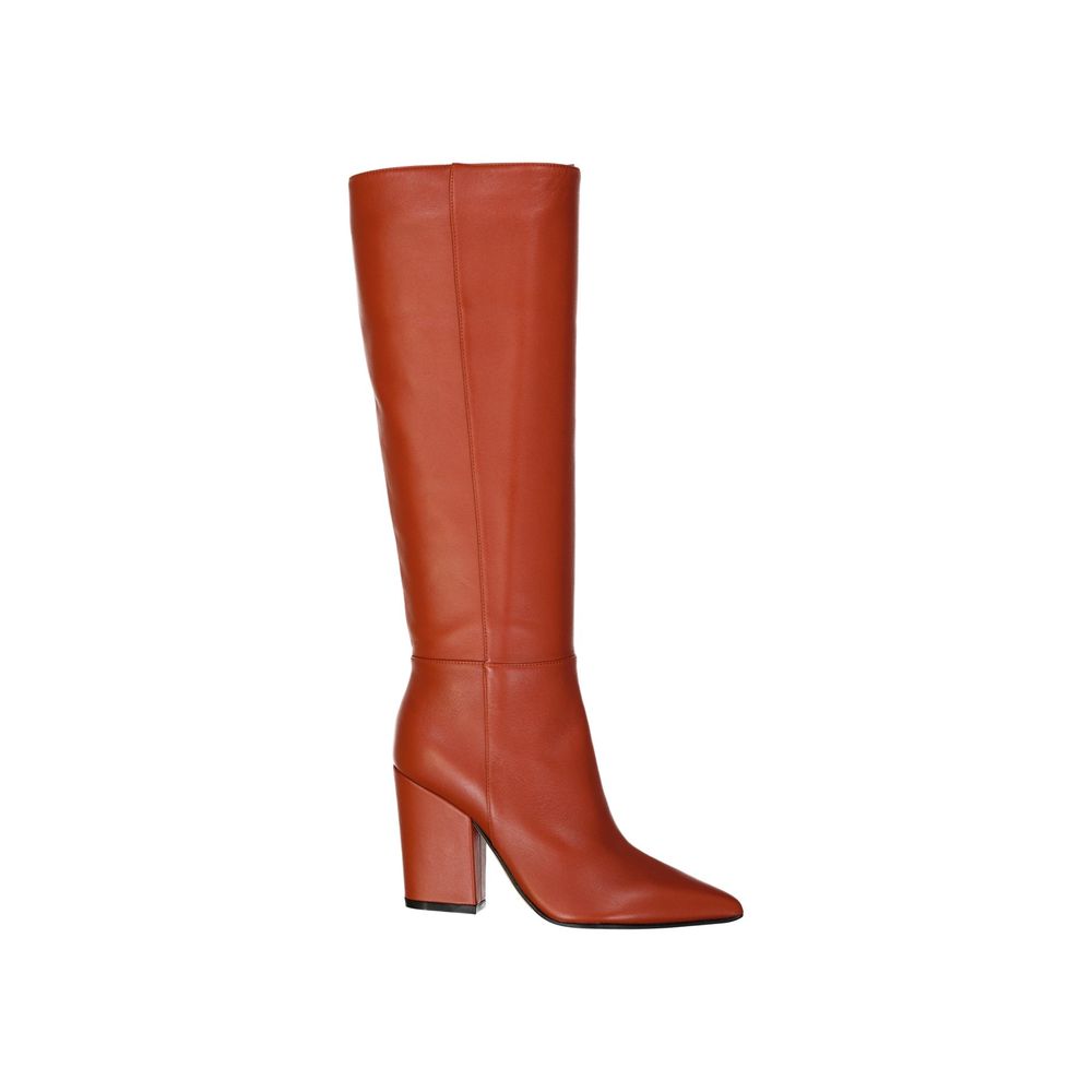 Sergio Rossi Orange Lamb Leather Ankle Boots