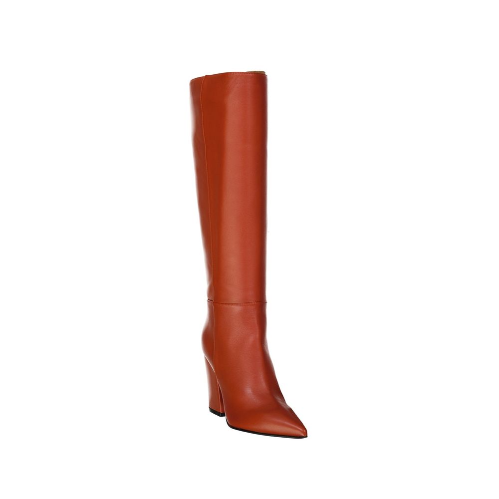 Sergio Rossi Orange Lamb Leather Ankle Boots - Image 2