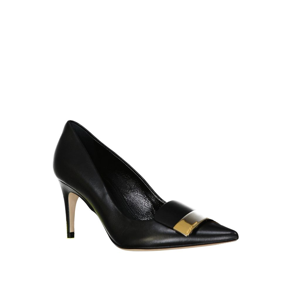 Sergio Rossi Black Calfskin High Heel Pumps - Image 2