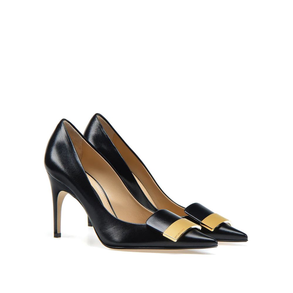 Sergio Rossi Black Calfskin High Heel Pumps - Image 2