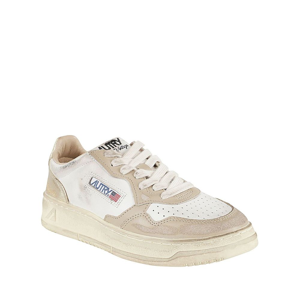 Autry Beige Leather Low Top Sneakers - Image 2