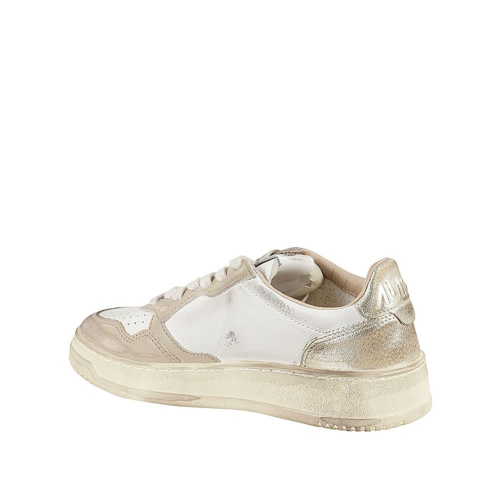 Autry Beige Leather Low Top Sneakers - Image 3