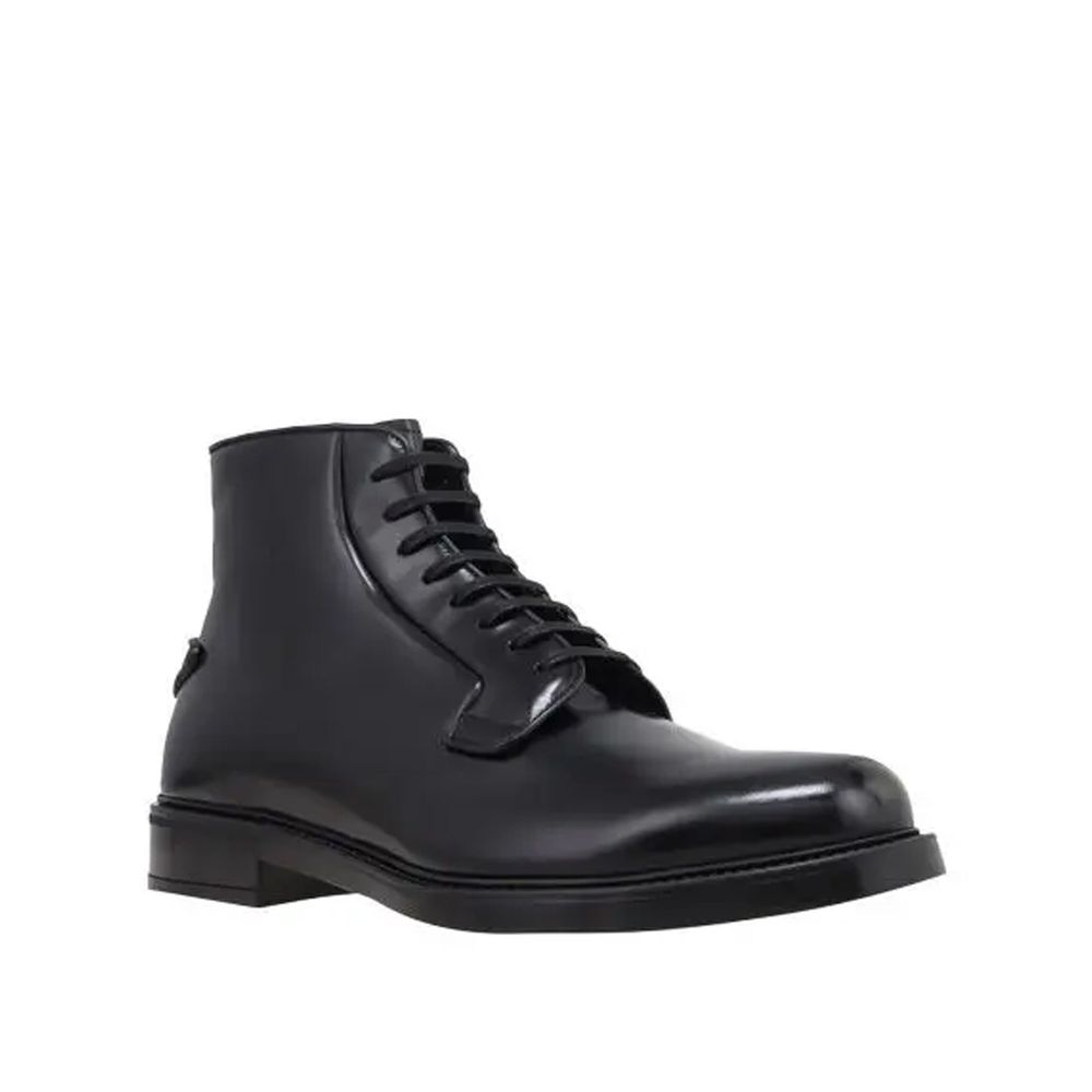 Prada Black Calfskin Lace-Up Boots - Image 2
