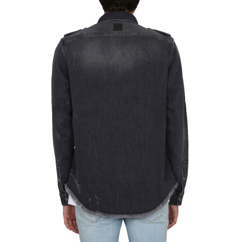 Balmain Black Denim Shirt - Image 3