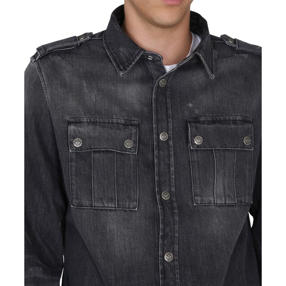 Balmain Black Denim Shirt - Image 4