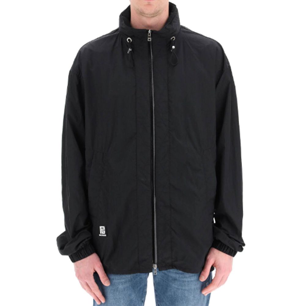 Balmain Black Nylon Shell Jacket - Image 2