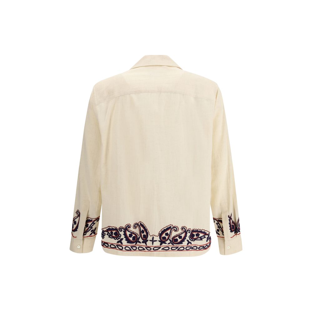 Baziszt Cream Silk Pattern Shirt - Image 2