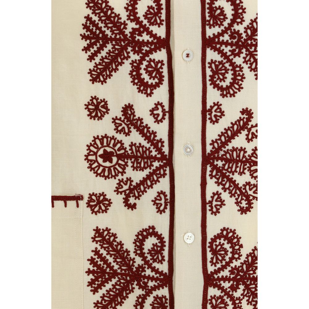 Baziszt Cream Hemp Pattern Shirt - Image 3