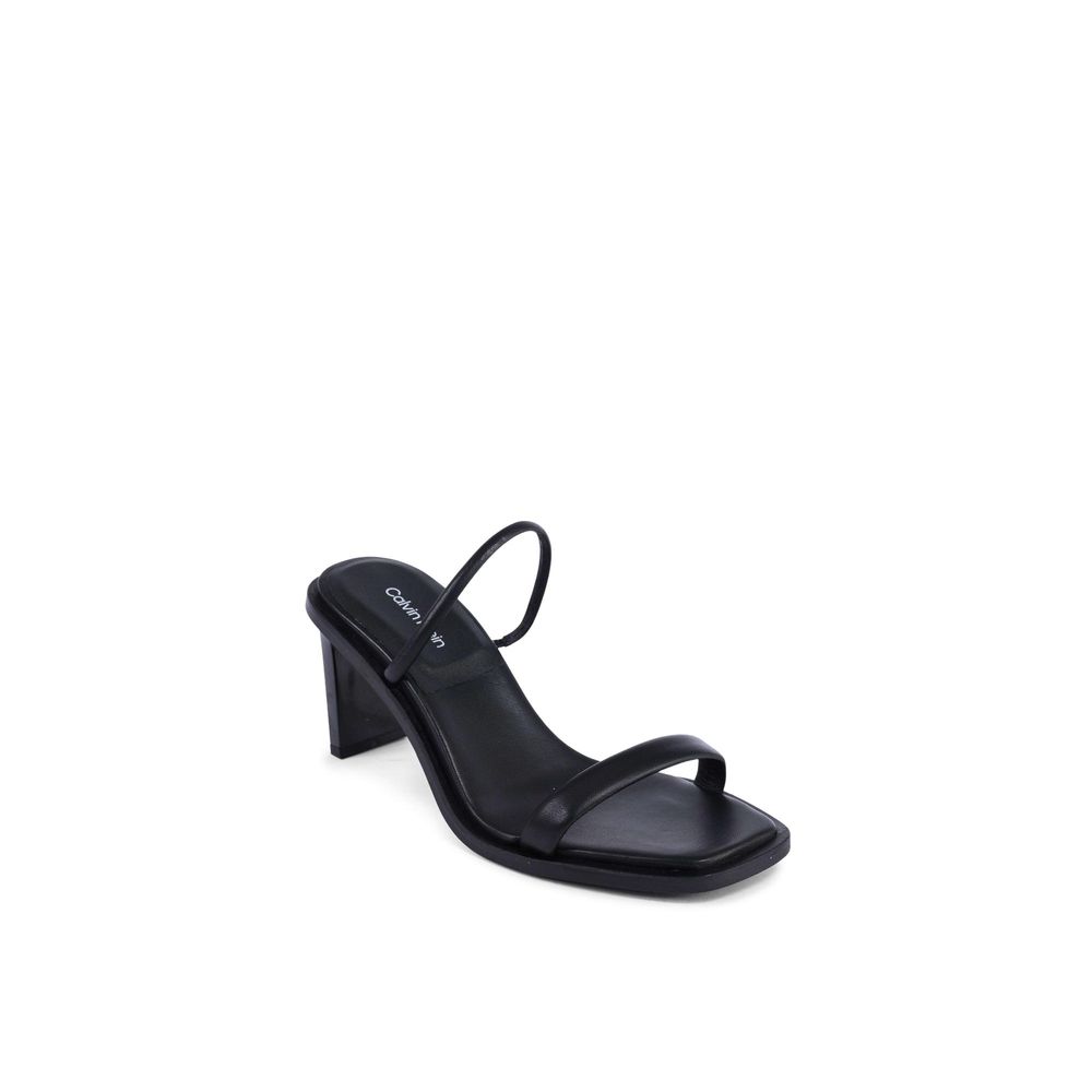 Calvin Klein Black Leather Stiletto Heel Sandals - Image 2