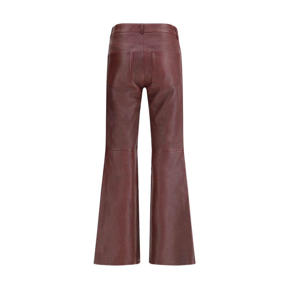 Chloé Bordeaux Leather Pants - Image 2
