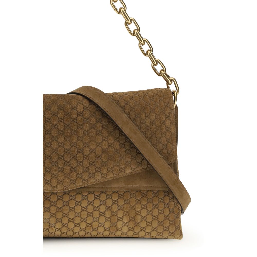 Gucci Beige Suede Leather Handbag - Image 4