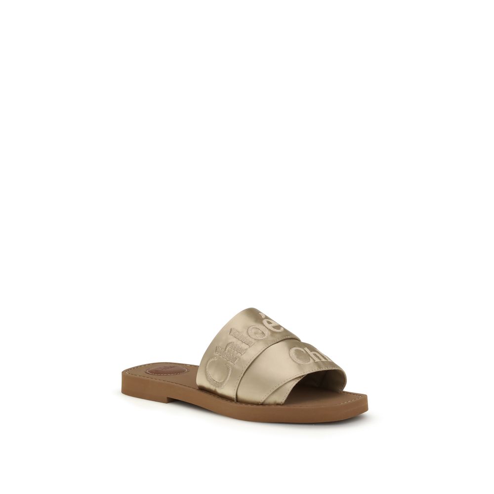Chloé Gold Polyester Sandals - Image 2