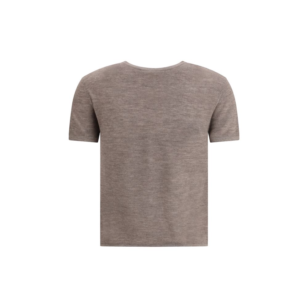 Lisa Yang Brown Cashmere T-Shirt - Image 2