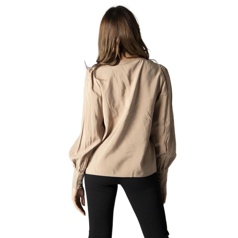Vila Clothes Beige Silk Blouse - Image 2