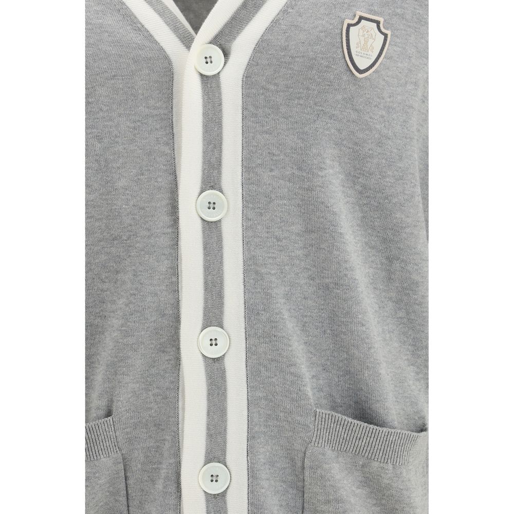 Brunello Cucinelli Gray Cotton Cardigan - Image 3