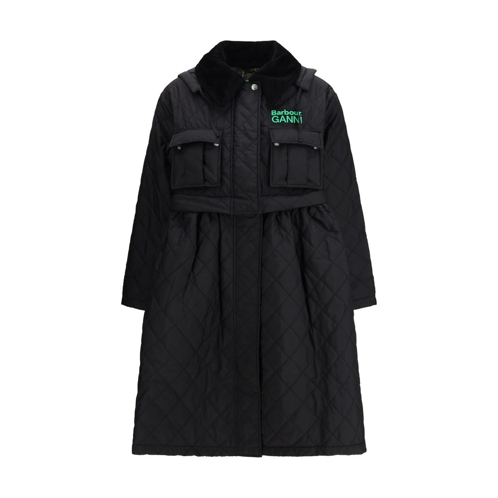 Barbour Black Polyester Coat