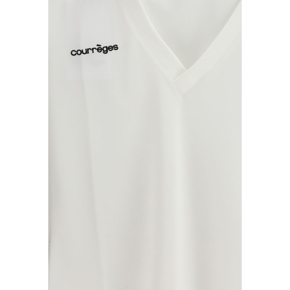 Courrèges White Cotton Polo Shirt - Image 3