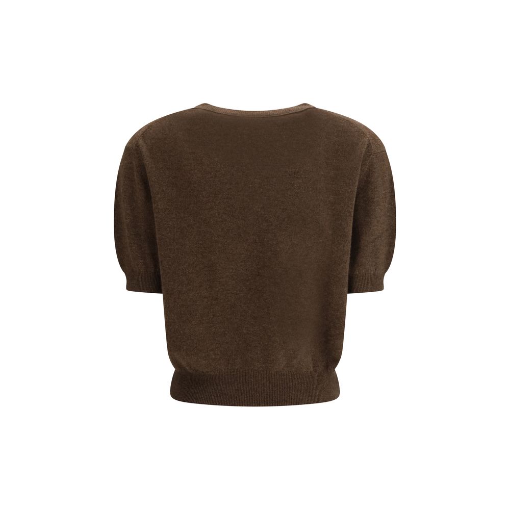 Lisa Yang Brown Fleece Wool T-Shirt - Image 2