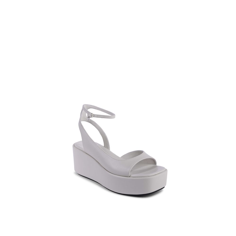 Calvin Klein Beige Leather Platform Sandals - Image 2