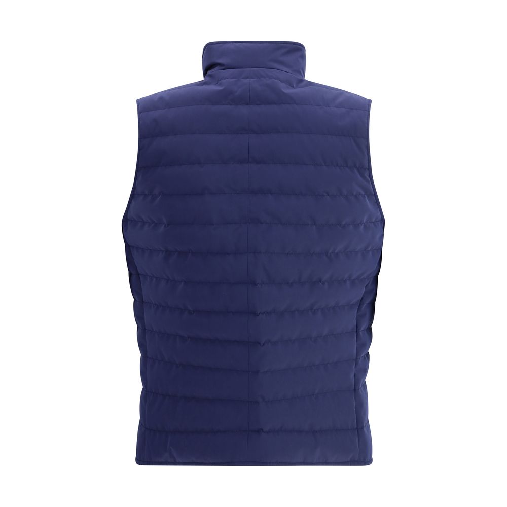 Brunello Cucinelli Blue Polyester Sleveless Jacket - Image 2