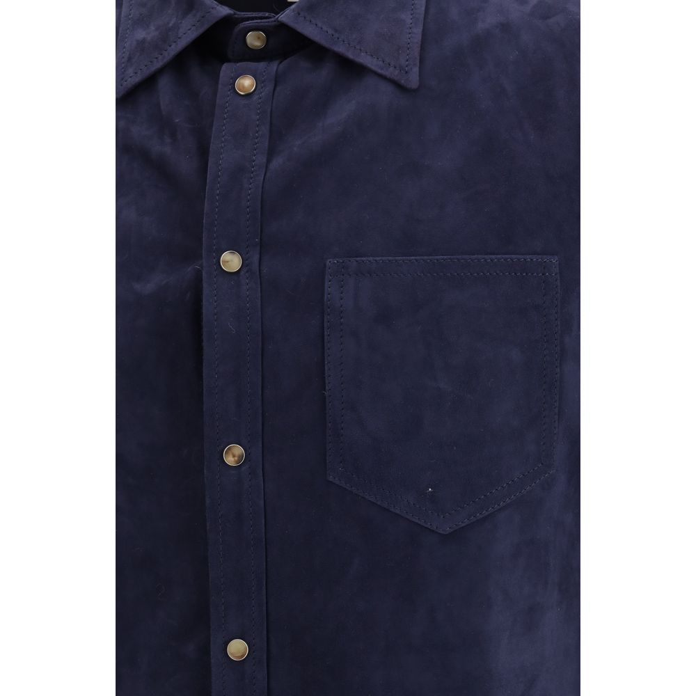 Brunello Cucinelli Blue Denim Shirt - Image 3