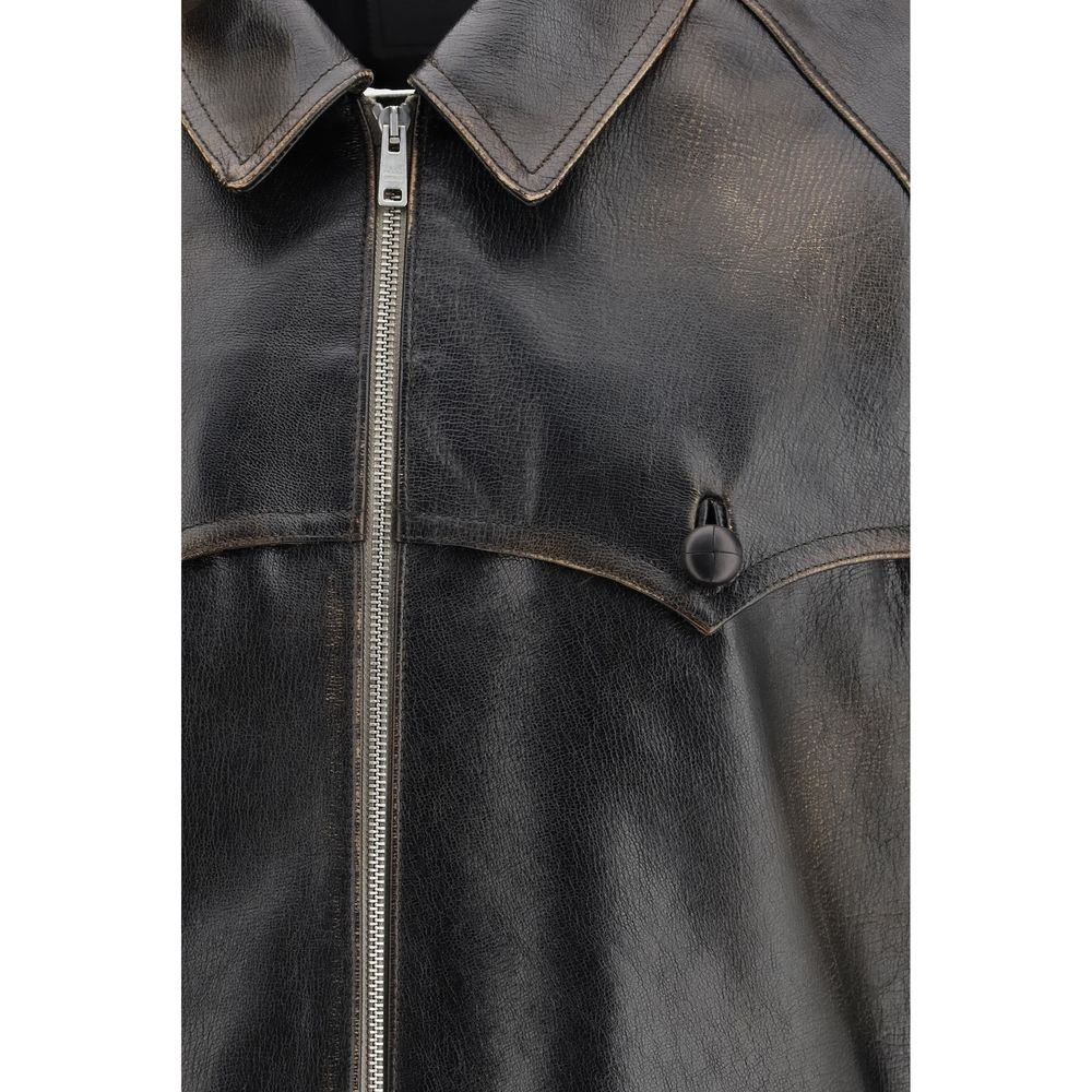 Prada Black Leather Jacket - Image 3