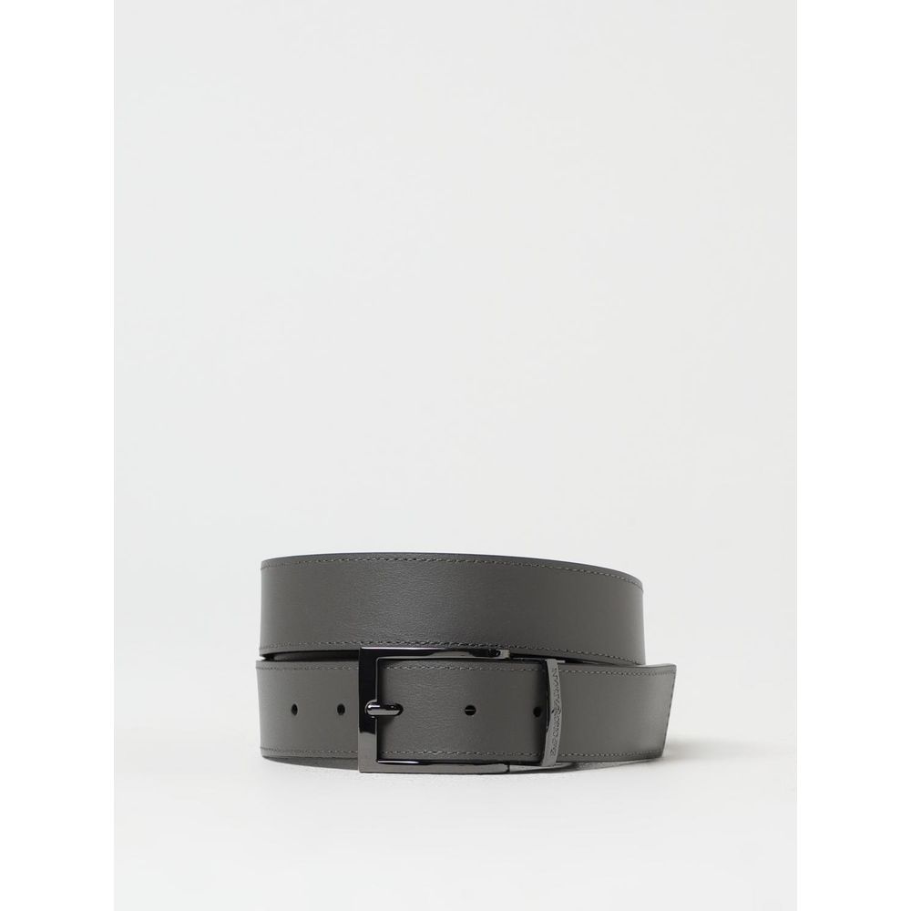 Emporio Armani Black Leather Regular Belt - Image 2