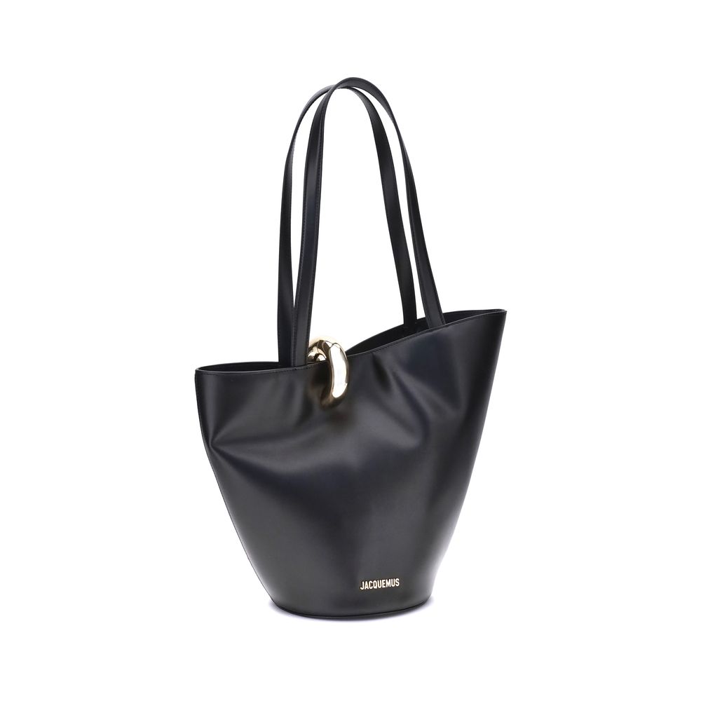 Jacquemus Black Calf Leather Bos Taurus Shoulder Bag - Image 2