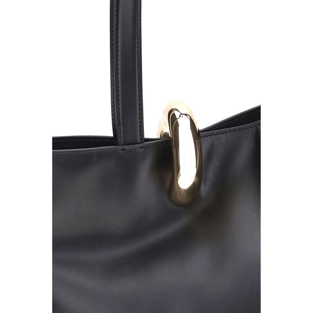 Jacquemus Black Calf Leather Bos Taurus Shoulder Bag - Image 4